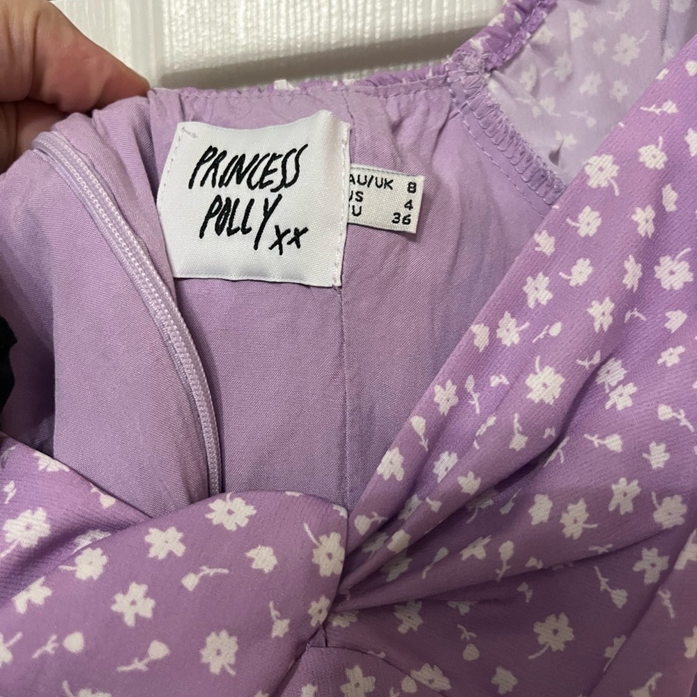Princess‎ Polly FREYAH MINI DRESS PURPLE floral print size 4 - Picture 8 of 9
